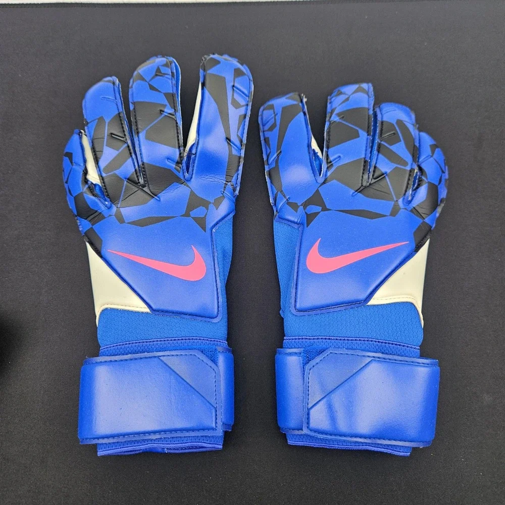 Nike‎ GK Grip3 Soccer Goalkeeper Gloves Blue Black Pink HQ0256-458 Mens Size 10